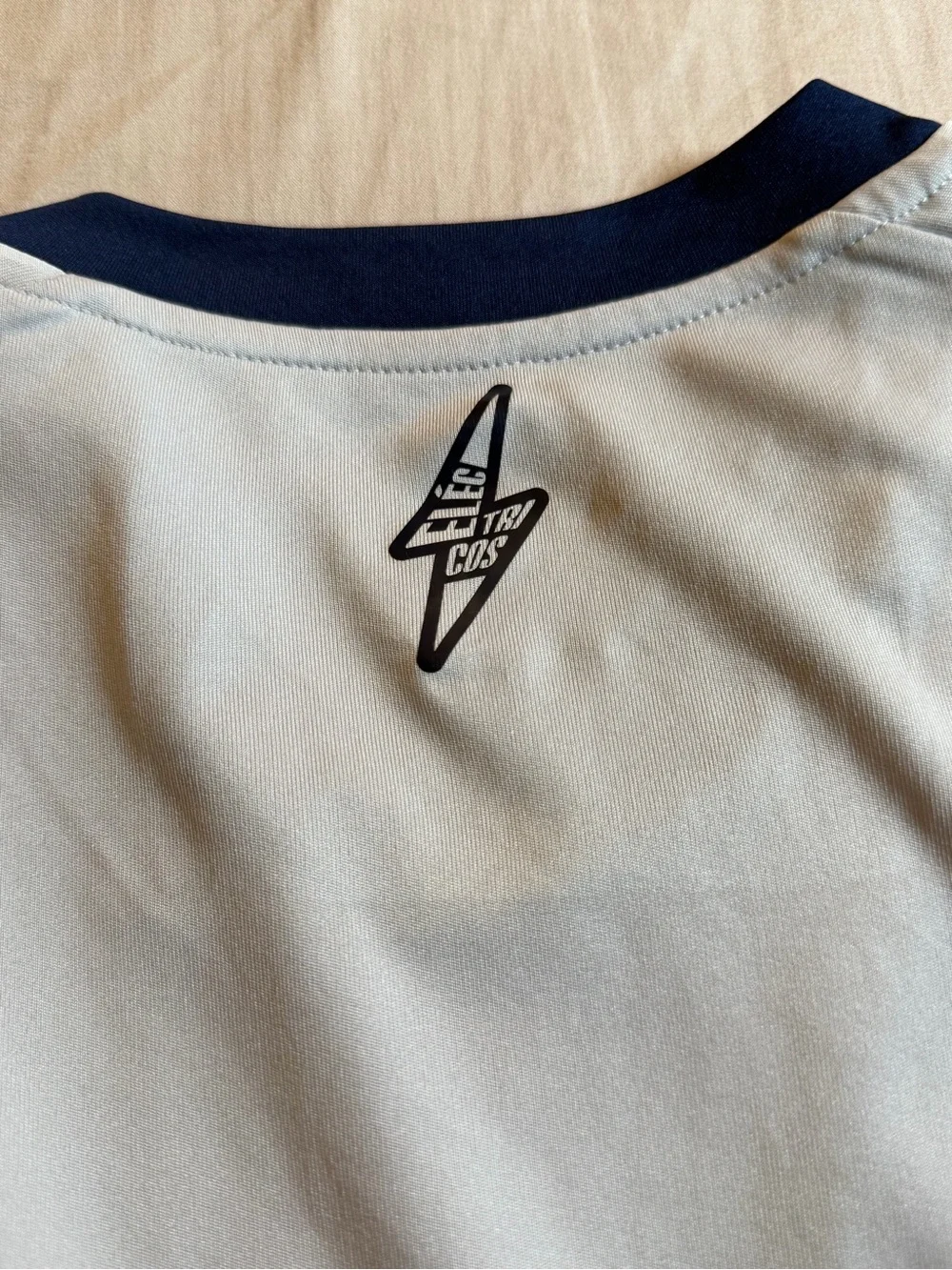 adidas White and Navy Athletic Soccer Jersey